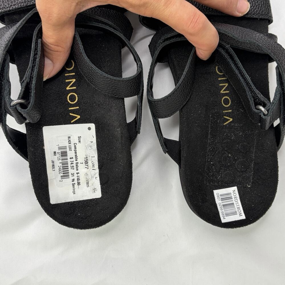 Vionic Leather Raya Black Comfort Sandals Size Us 7, Leather, Casual, Summer View 6